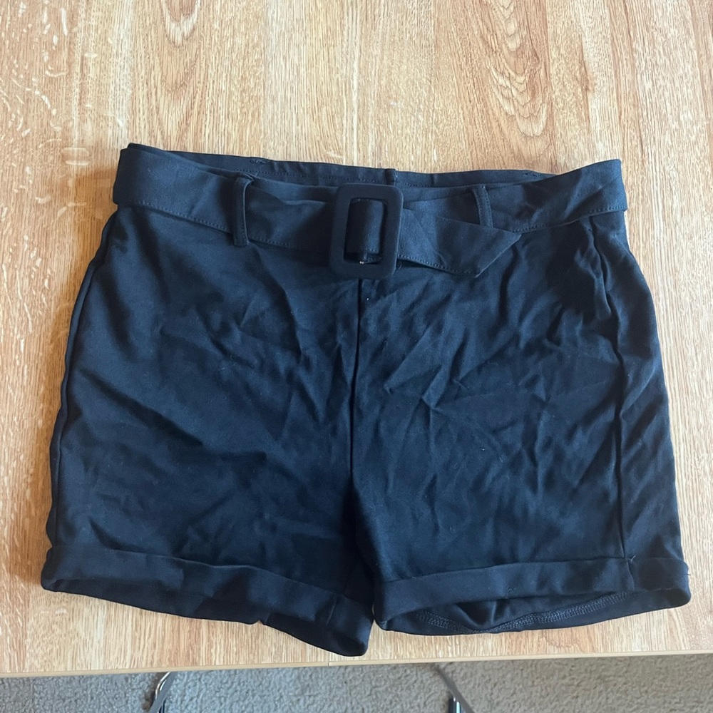 Ci Sono Black High Waist Women's Dress Shorts